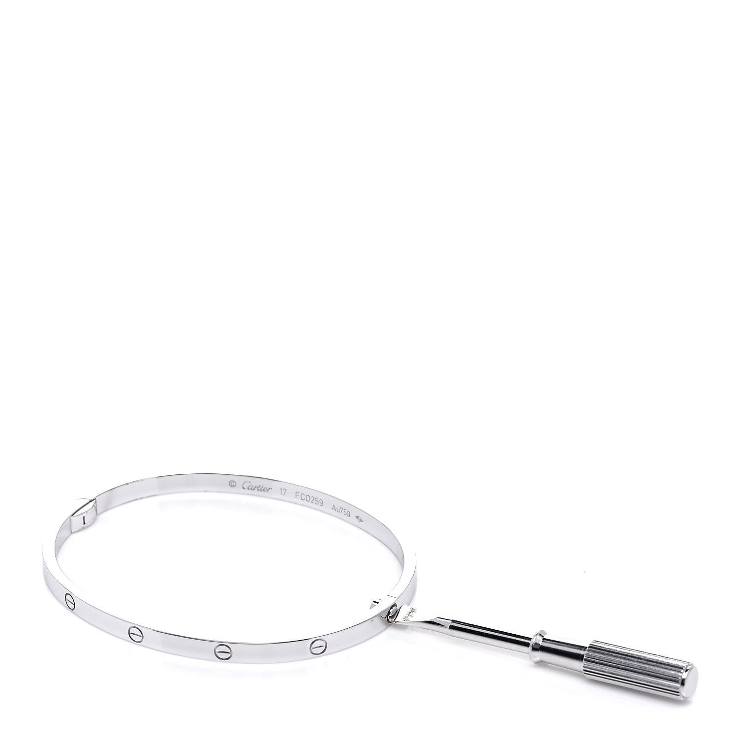 Cartier 18K White Gold Small LOVE Bracelet 17 5 of 7