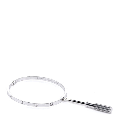 Cartier 18K White Gold Small LOVE Bracelet 17 5 of 7