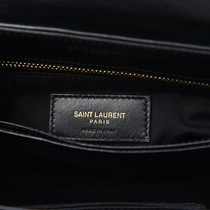 Saint Laurent Calfskin Y Quilted Monogram Toy Loulou Crossbody Bag Black 6 of 9