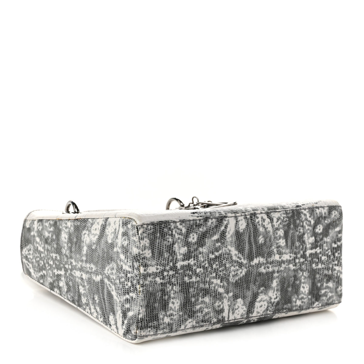 Christian Dior Lizard Medium Lady Dior White Black 4 of 13