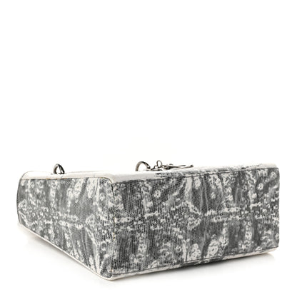 Christian Dior Lizard Medium Lady Dior White Black 4 of 13
