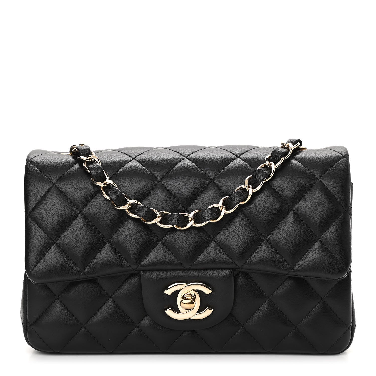 Chanel Lambskin Quilted Mini Rectangular Flap Black 1 of 11