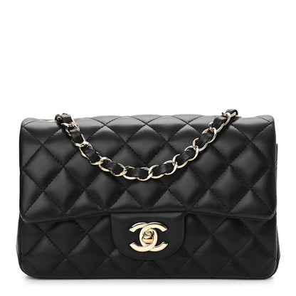 Chanel Lambskin Quilted Mini Rectangular Flap Black 1 of 11