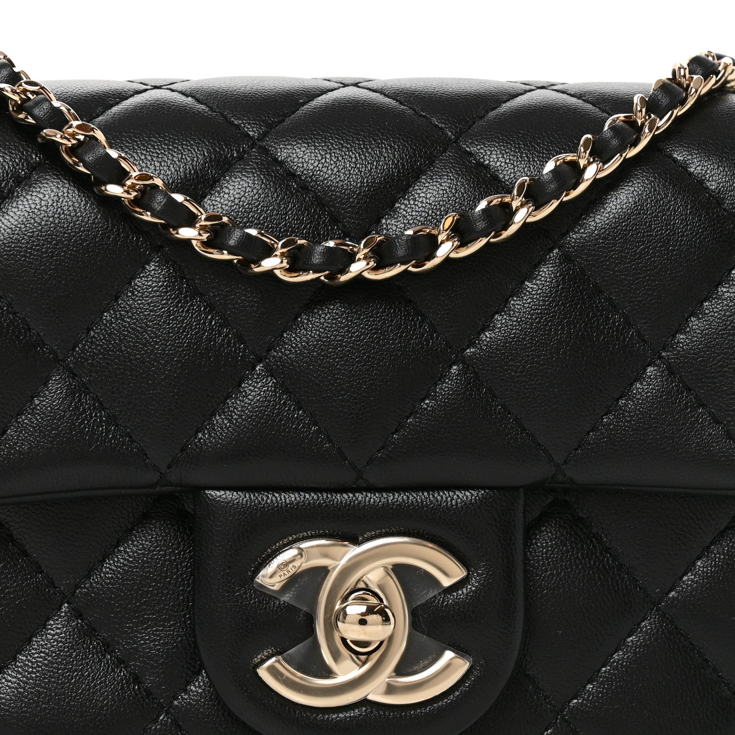 Chanel Lambskin Quilted Mini Rectangular CC Slide Flap Black 8 of 11