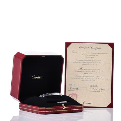Cartier 18K White Gold 4 Diamond LOVE Bracelet 17 7 of 7