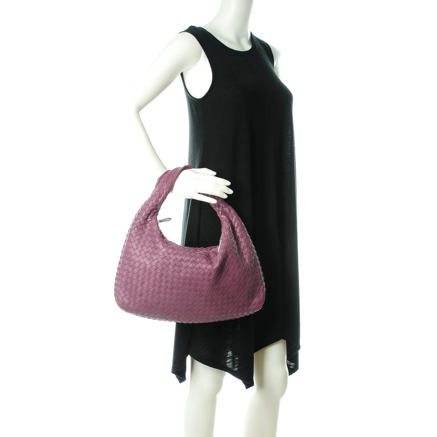 Nappa Intrecciato Medium Veneta Hobo Purple