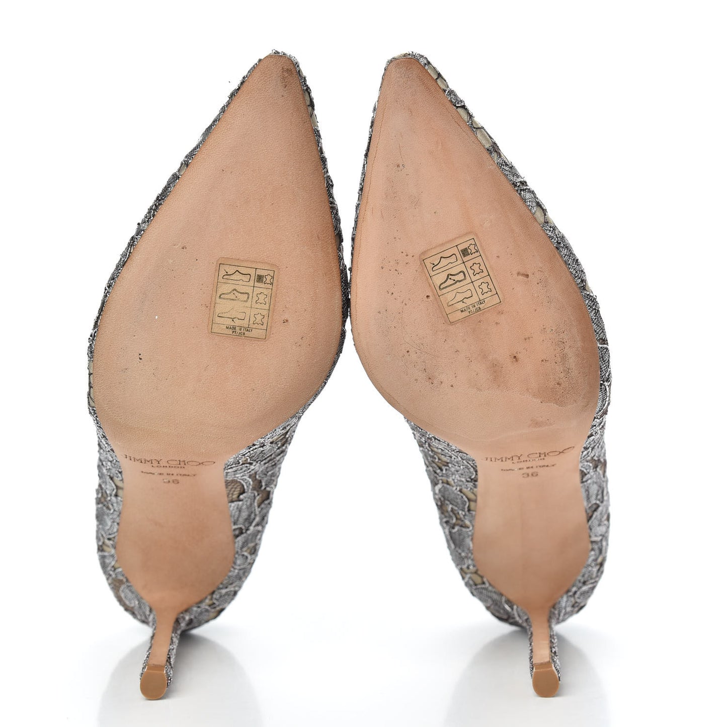 Metallic Lace Romy Pumps 36 Silver Gold