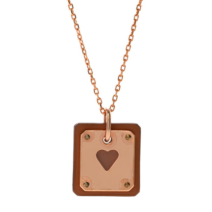 Hermes Rose Gold Plated Swift As De Coeur Necklace Gold 4 of 6