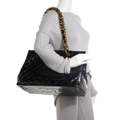 Chanel Patent XL Shopping Tote Black 2 of 9
