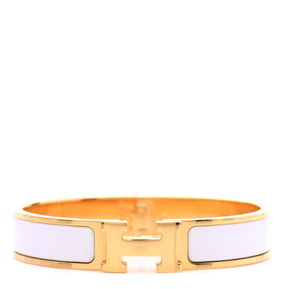 Hermes Enamel Narrow Clic Clac H Bracelet PM White 1 of 5