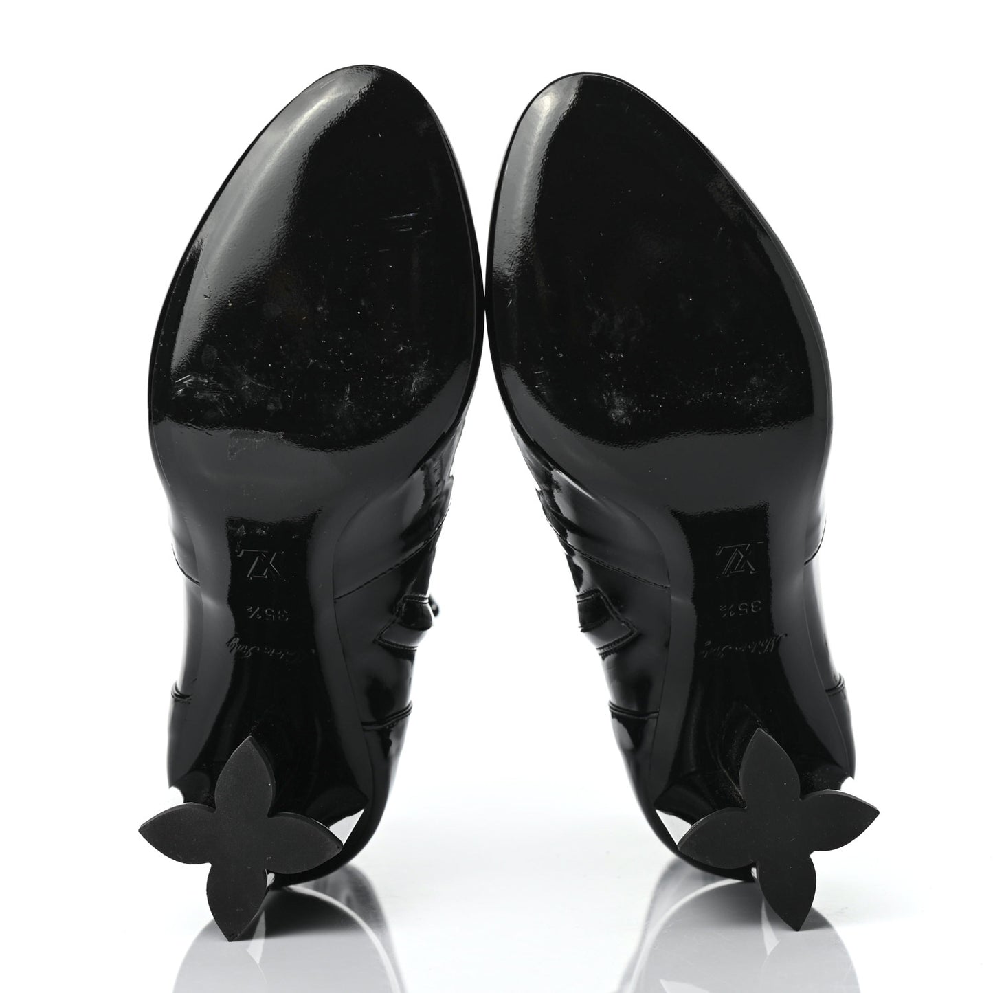 Patent Silhouette Ankle Boots 35.5 Black