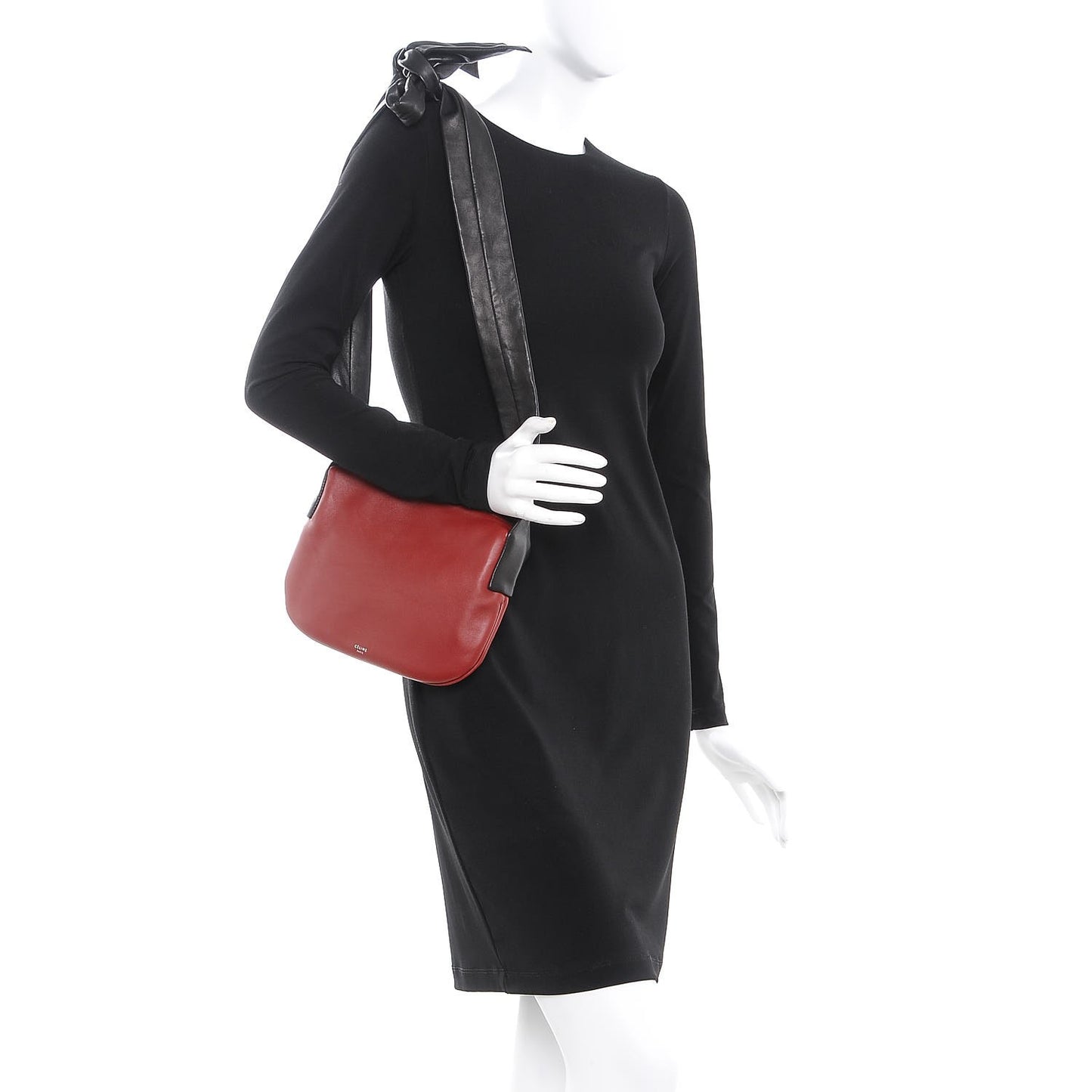 Calfskin Small Ribbon Shoulder Bag Merlot