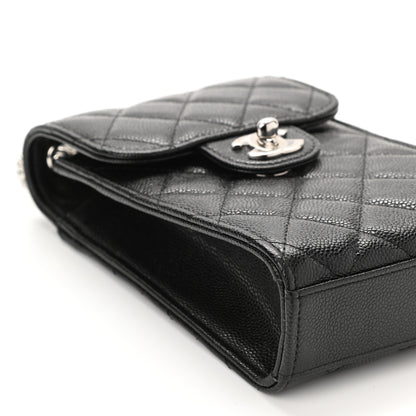 Chanel Caviar Quilted Classic Phone Holder Black 10 of 12