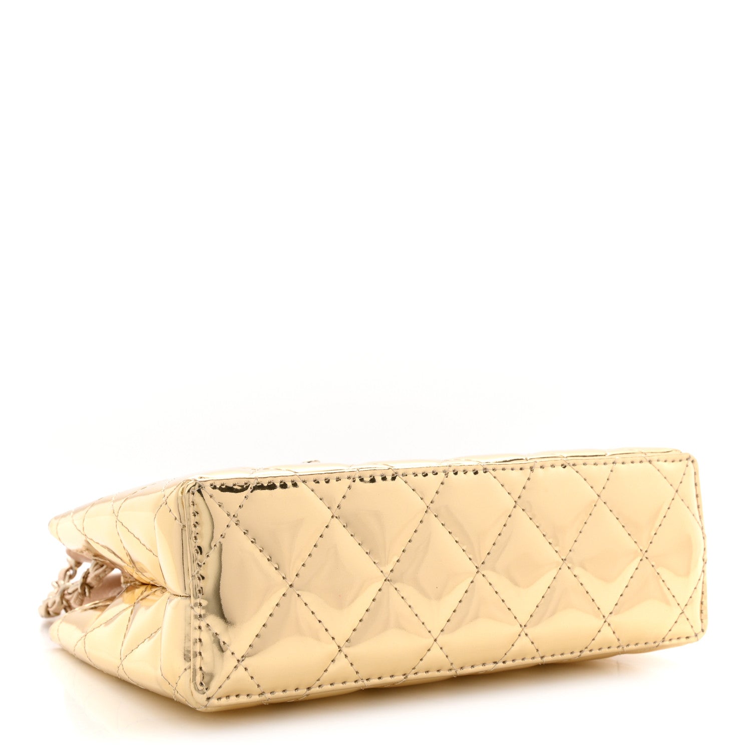 Chanel Mirror Calfskin Metallic Calfskin Quilted Nano Kelly Shopper Gold 4 of 12