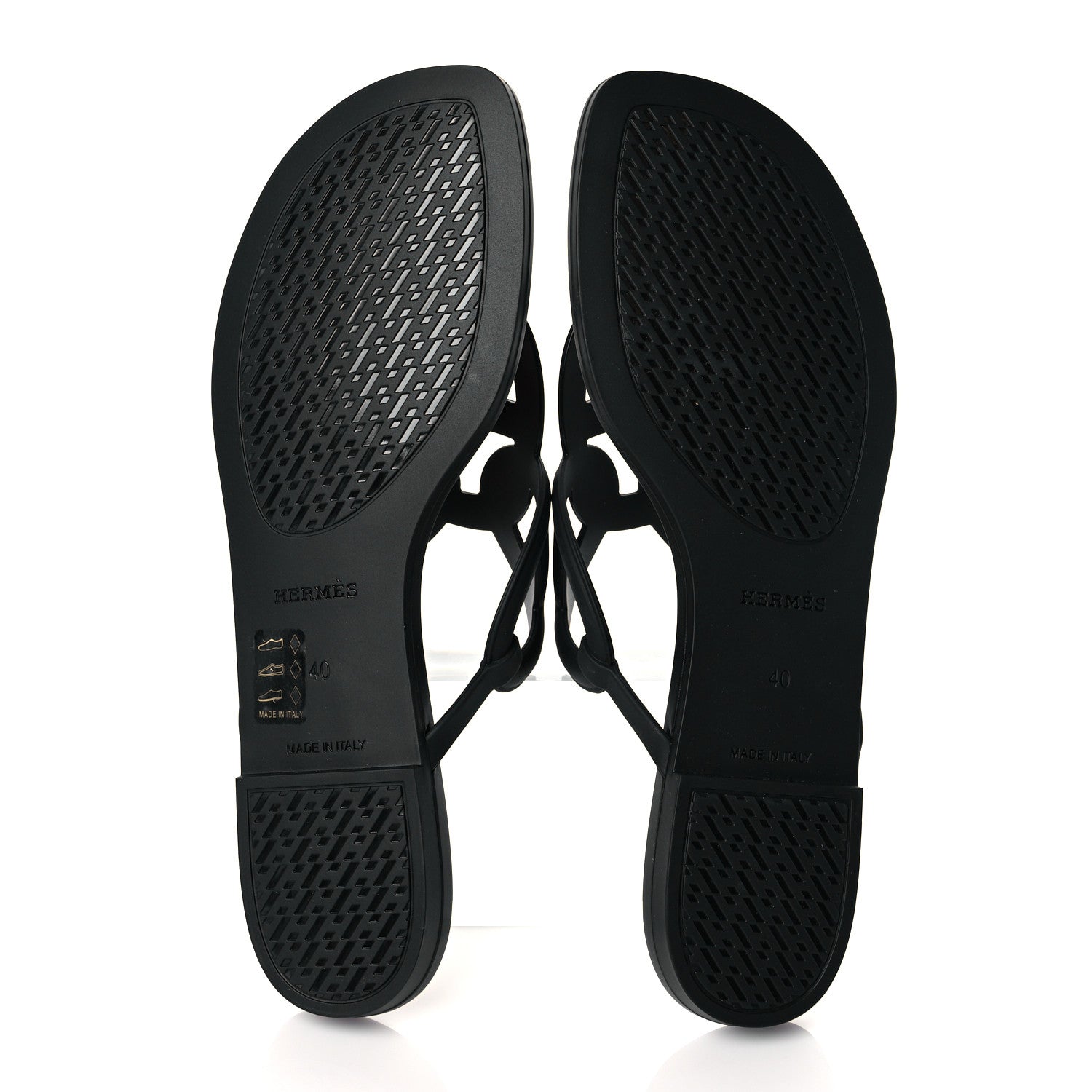 Hermes Rubber Womens Egerie Sandals 40 Black 5 of 8