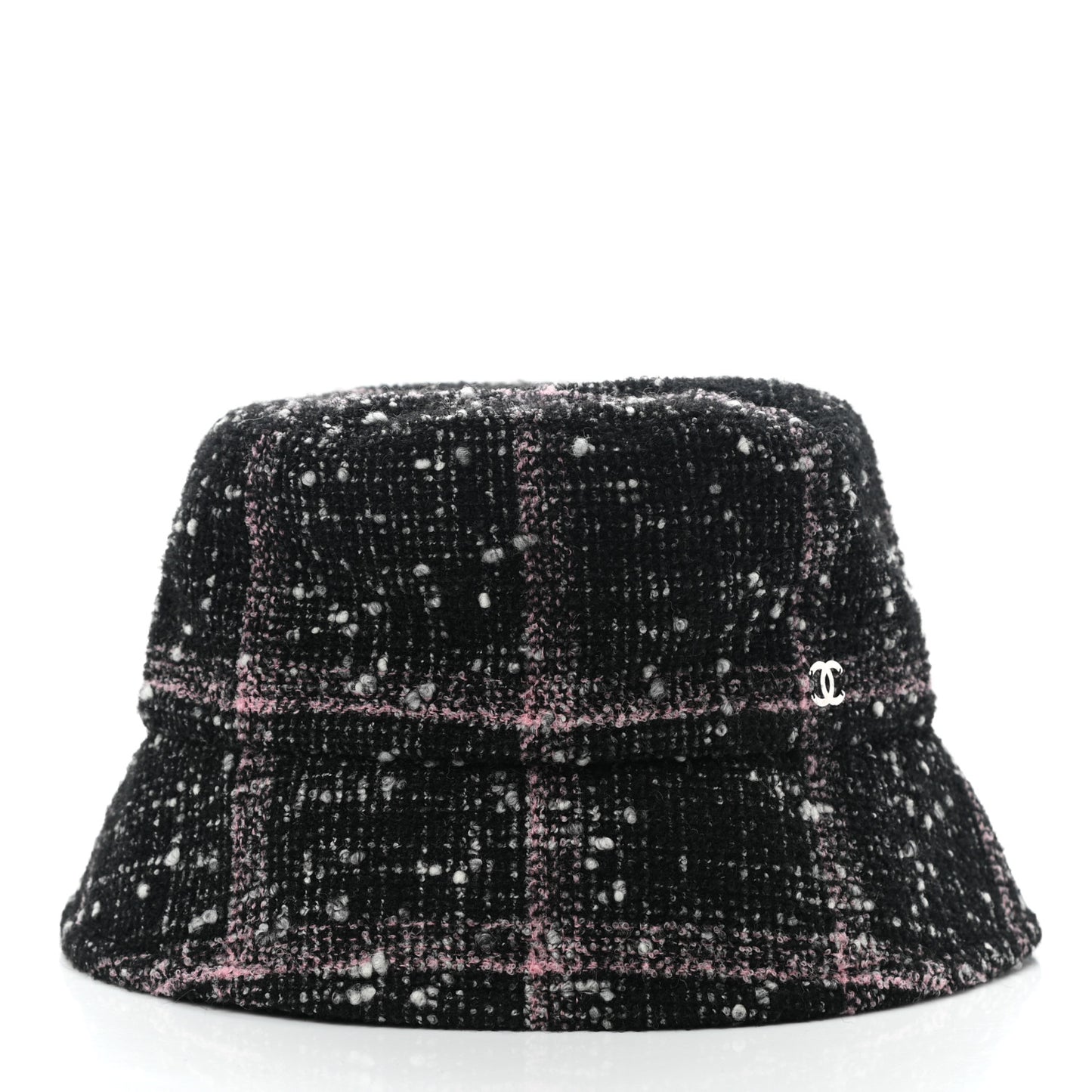 Tweed Bucket Hat M Black Pink