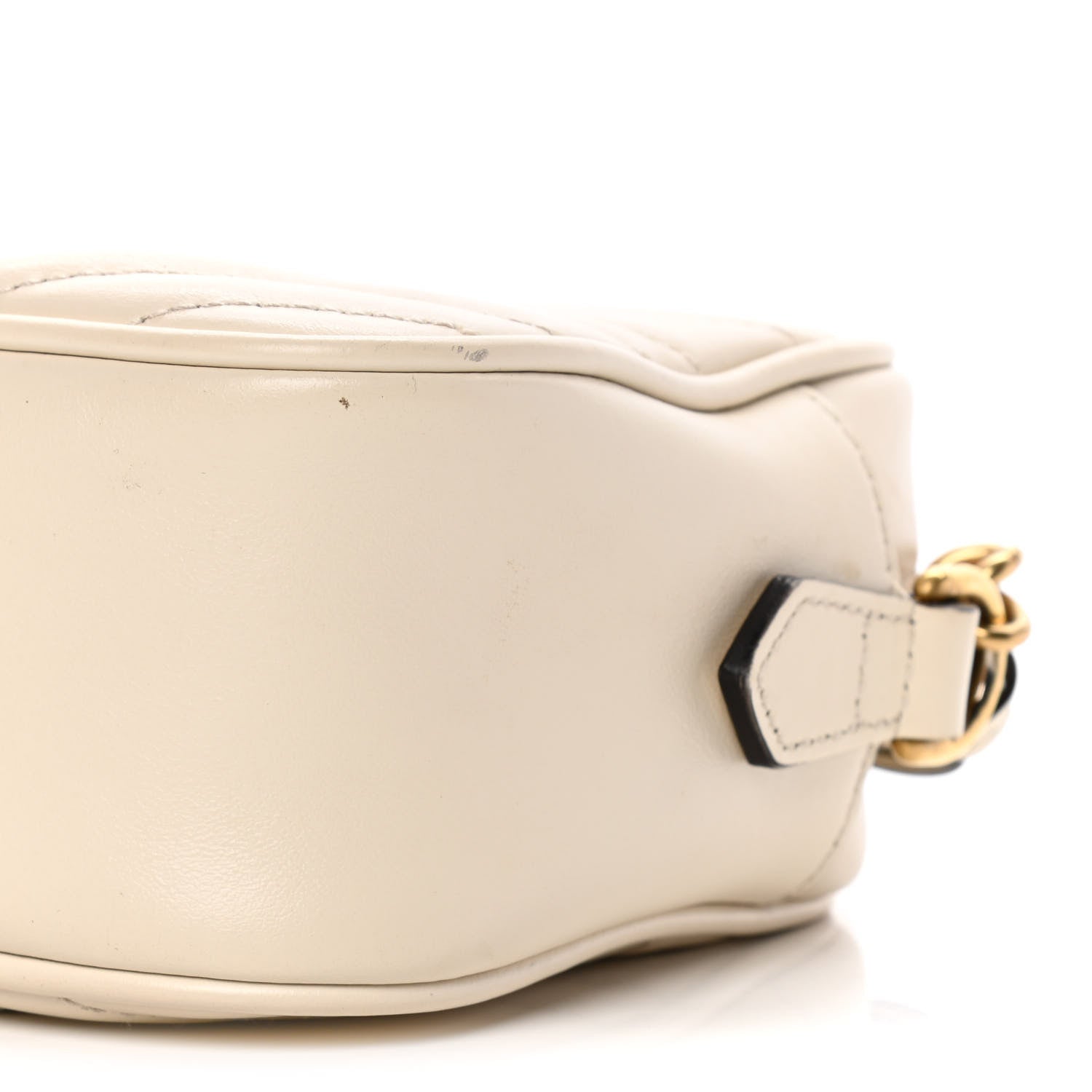 Gucci Calfskin Matelasse Small GG Marmont Chain Shoulder Bag White 10 of 15