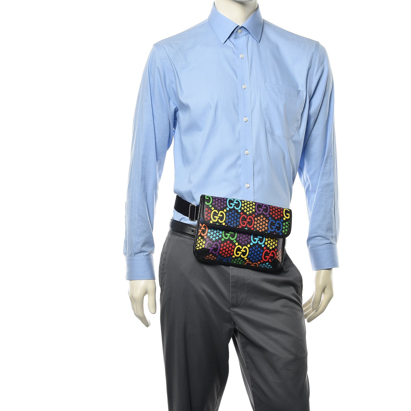 GG Supreme Monogram Psychedelic Slim Belt Bag Black