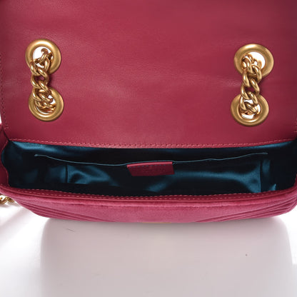 Gucci Velvet Matelasse Mini GG Marmont Shoulder Bag Light Raspberry Rose 5 of 7