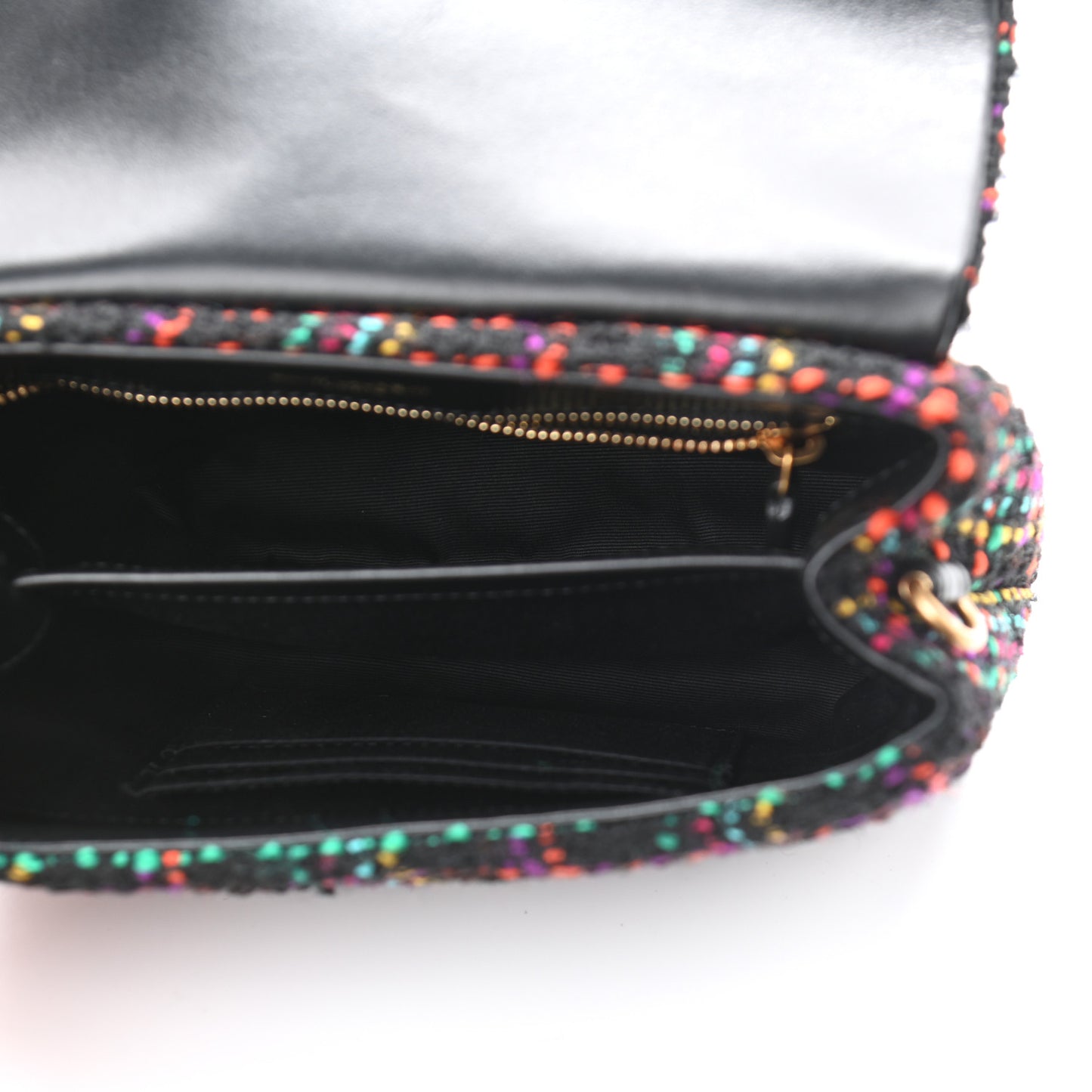 Tweed Toy Loulou Shoulder Bag Black