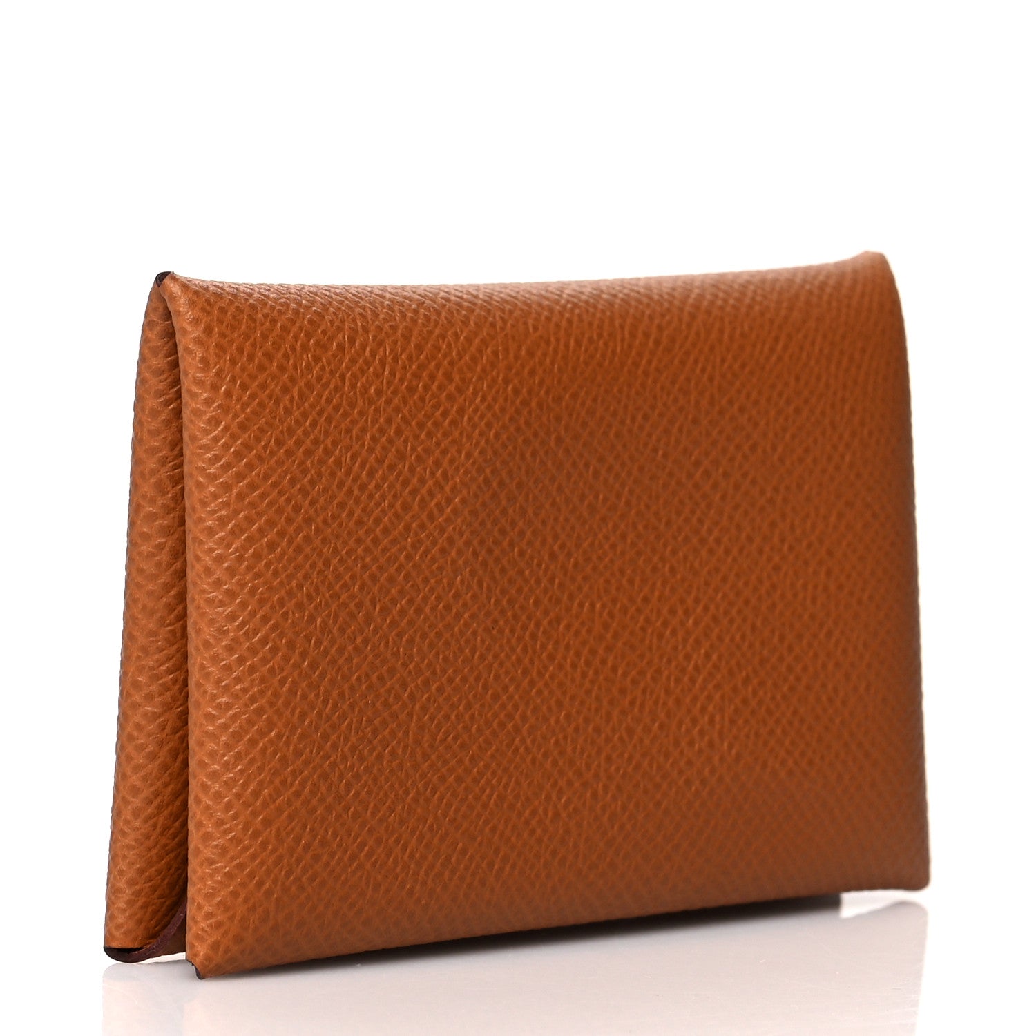 Hermes Epsom Calvi Card Case Caramel 3 of 8