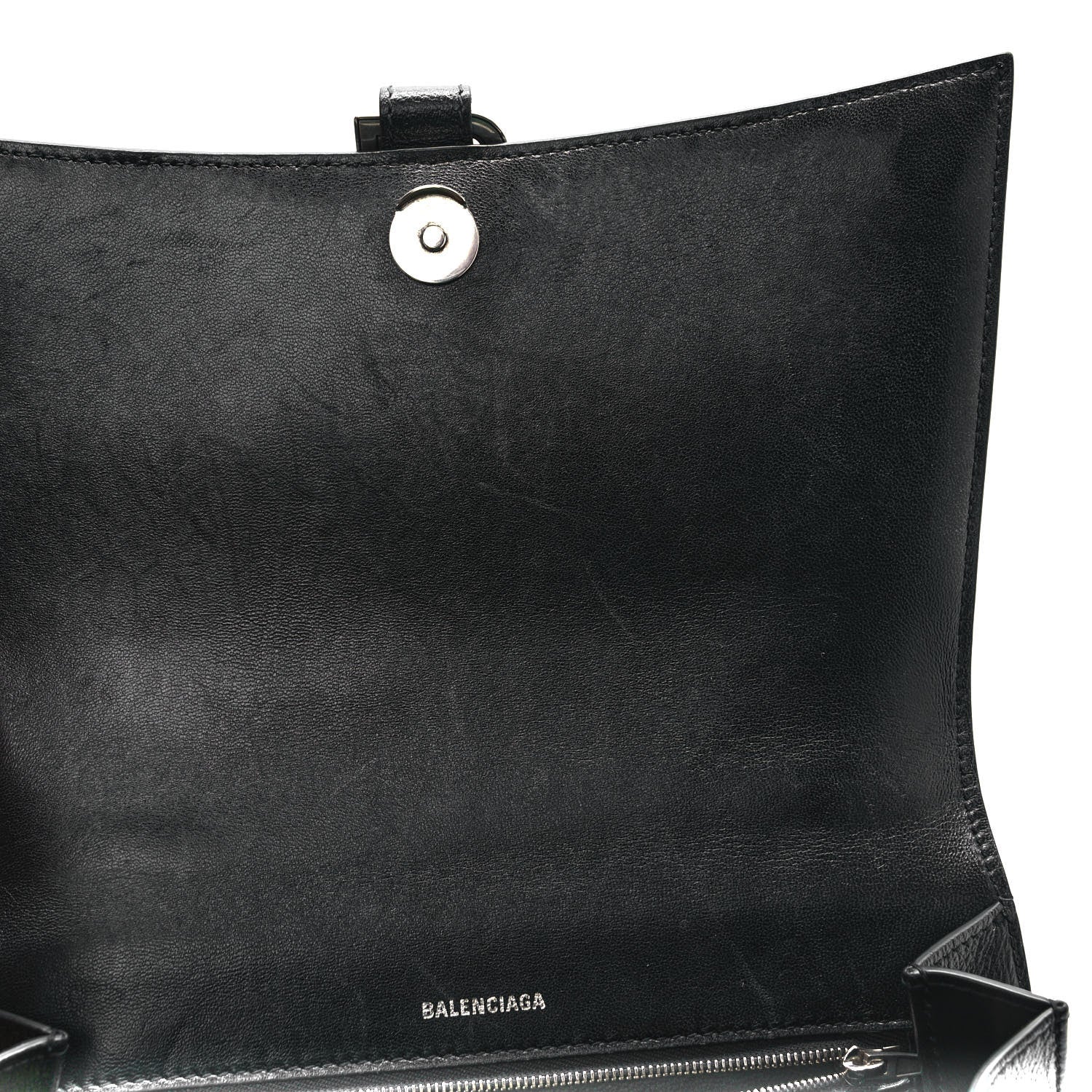 Balenciaga Grained Calfskin Medium Hourglass Top Handle Bag Black 8 of 8