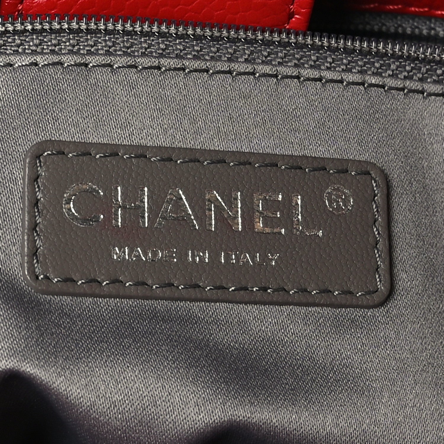 Chanel Caviar Quilted Vertical Grand Shopping Tote GST Red 6 of 9