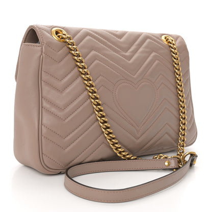 Gucci Calfskin Matelasse Medium GG Marmont Shoulder Bag Porcelain Rose 3 of 12