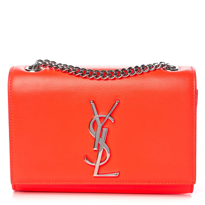 Saint Laurent Smooth Calfskin Monogram Small Kate Satchel Neon Orange 1 of 15