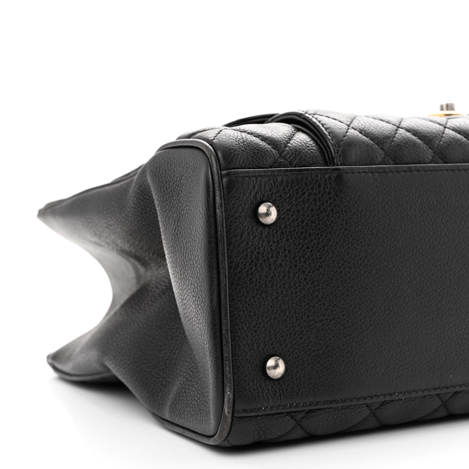 Chanel Metallic Grained Calfskin Quilted Large Casual Pocket Tote Black 9 of 11