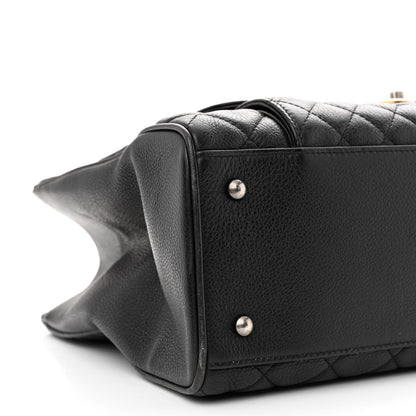 Chanel Metallic Grained Calfskin Quilted Large Casual Pocket Tote Black 9 of 11