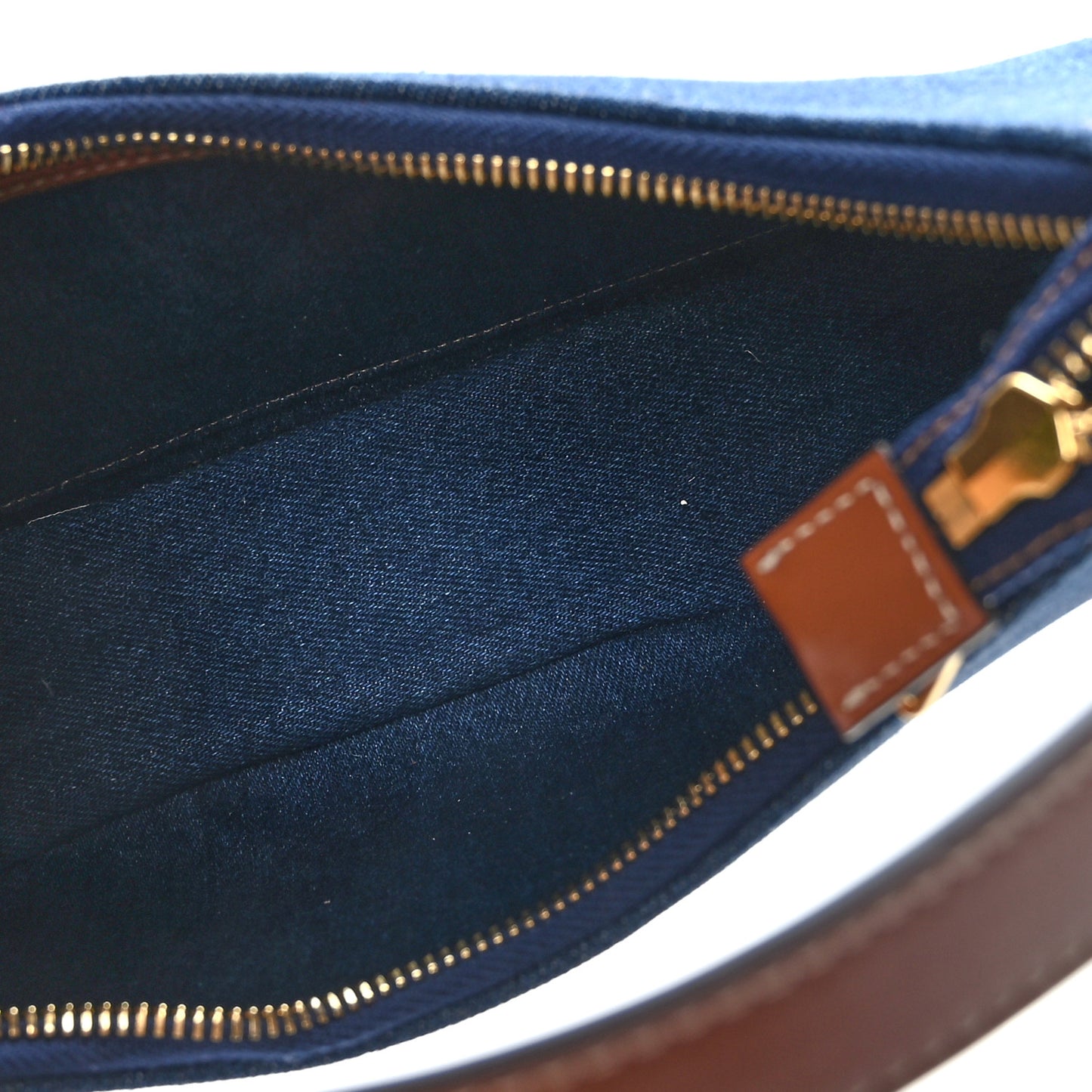 Denim Ava Shoulder Bag Navy Tan