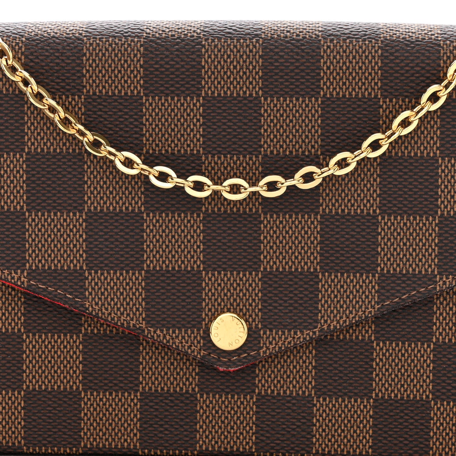Louis Vuitton Damier Ebene Pochette Felicie Chain Wallet 11 of 14