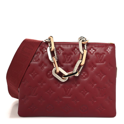 Louis Vuitton Lambskin Embossed Monogram Coussin PM Wine 1 of 12