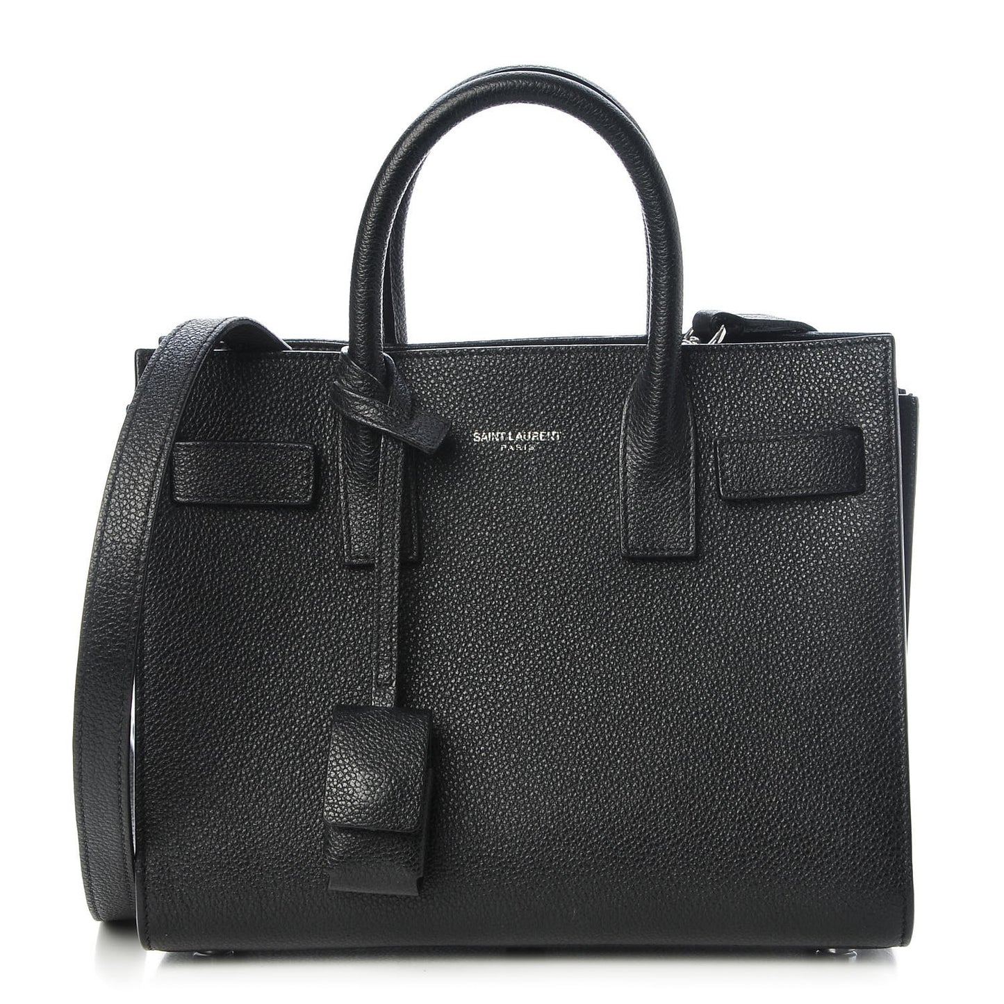 Grained Calfskin Nano Sac De Jour Black