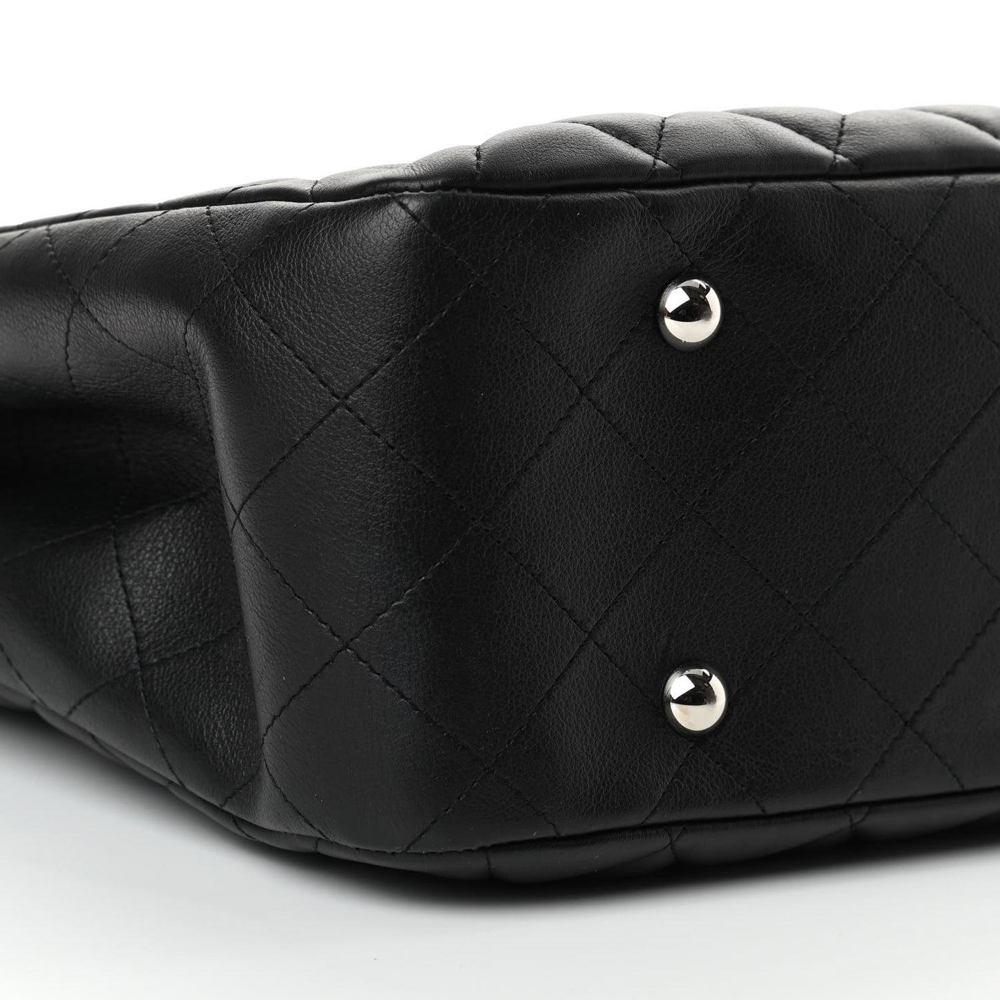 Calfskin Quilted Large Classic Shopping Tote Black