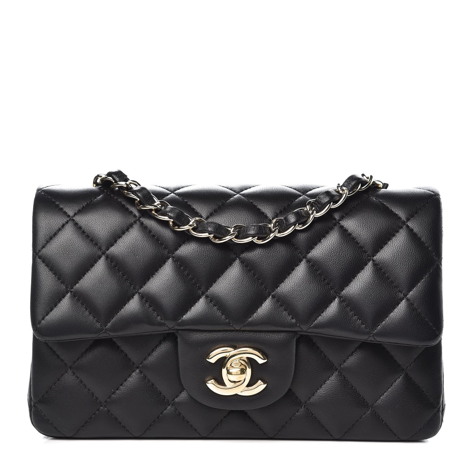 Chanel Lambskin Quilted Mini Rectangular Flap Black 1 of 11