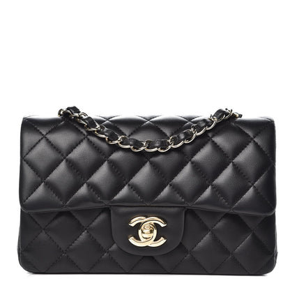 Chanel Lambskin Quilted Mini Rectangular Flap Black 1 of 11