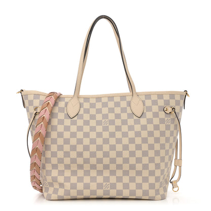 Louis Vuitton Damier Azur Braided Neverfull MM Pink 1 of 17