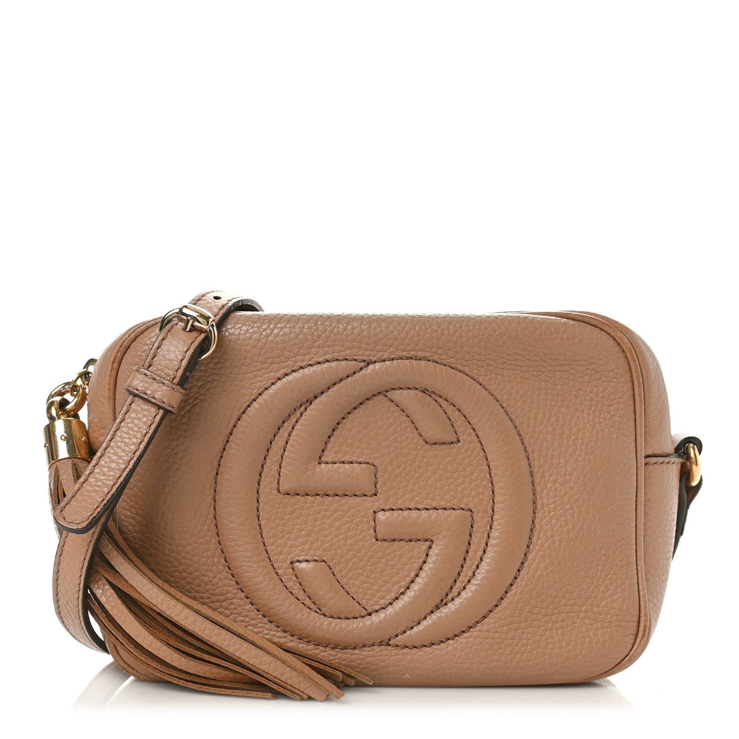Pebbled Calfskin Small Soho Disco Bag Camelia