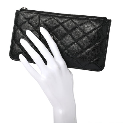 Chanel Caviar Quilted Classic Flat Wallet Pouch Black 2 of 7