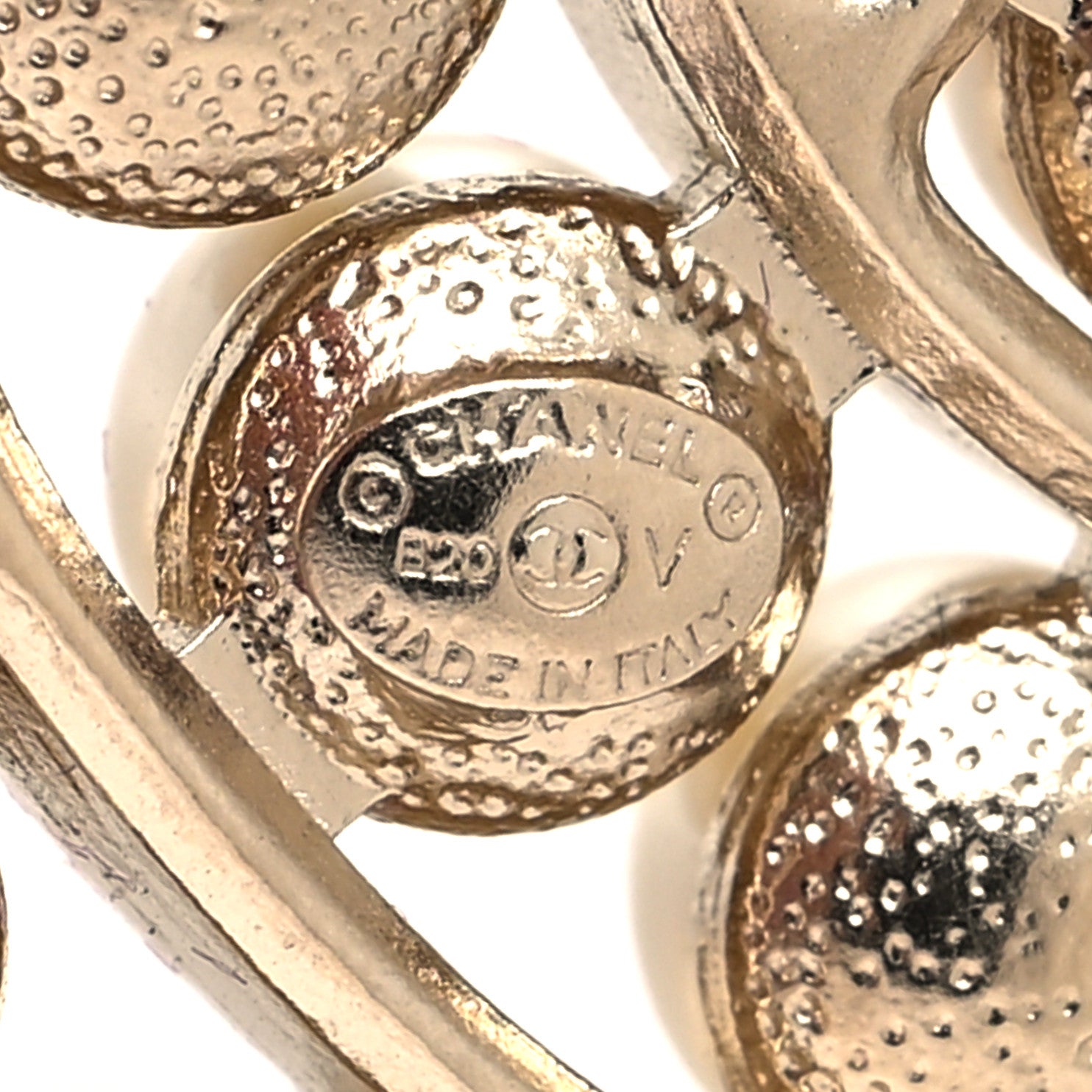 Chanel CC Pearl Brooch Pin Gold 4 of 4