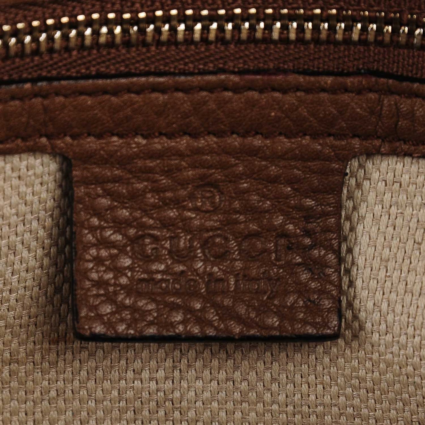 Pebbled Calfskin Medium Soho Shoulder Bag Brown