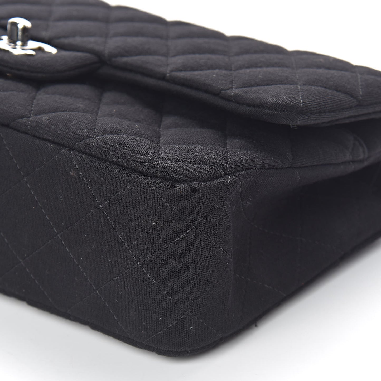 Jersey Quilted Medium Double Flap Black