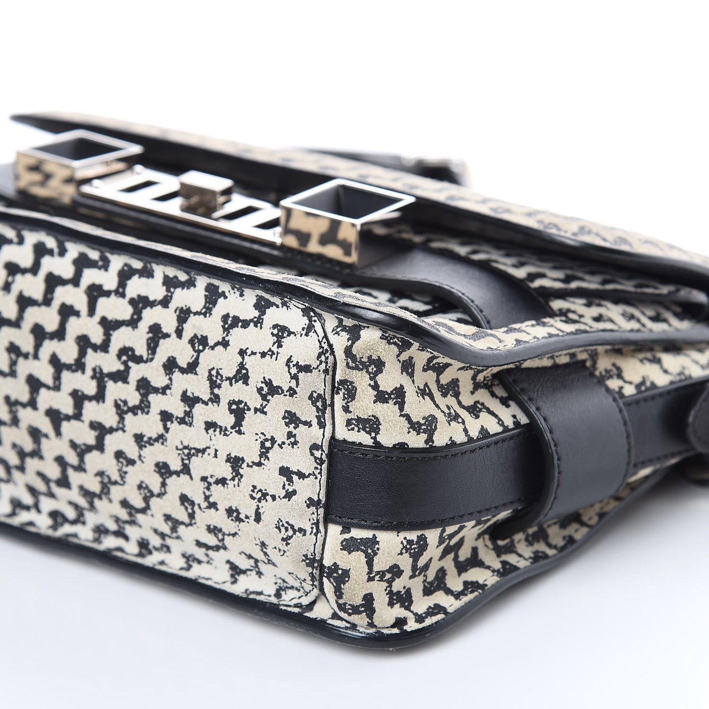 Suede Tweed Print Mini PS11 Classic Shoulder Bag Off White