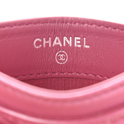 Chanel Lambskin Camellia Embossed Card Holder Fuchsia 6 of 9