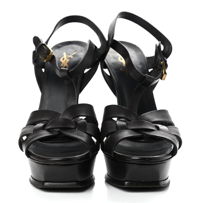 Saint Laurent Calfskin Tribute 105 Platform Sandals 39 Black 2 of 10