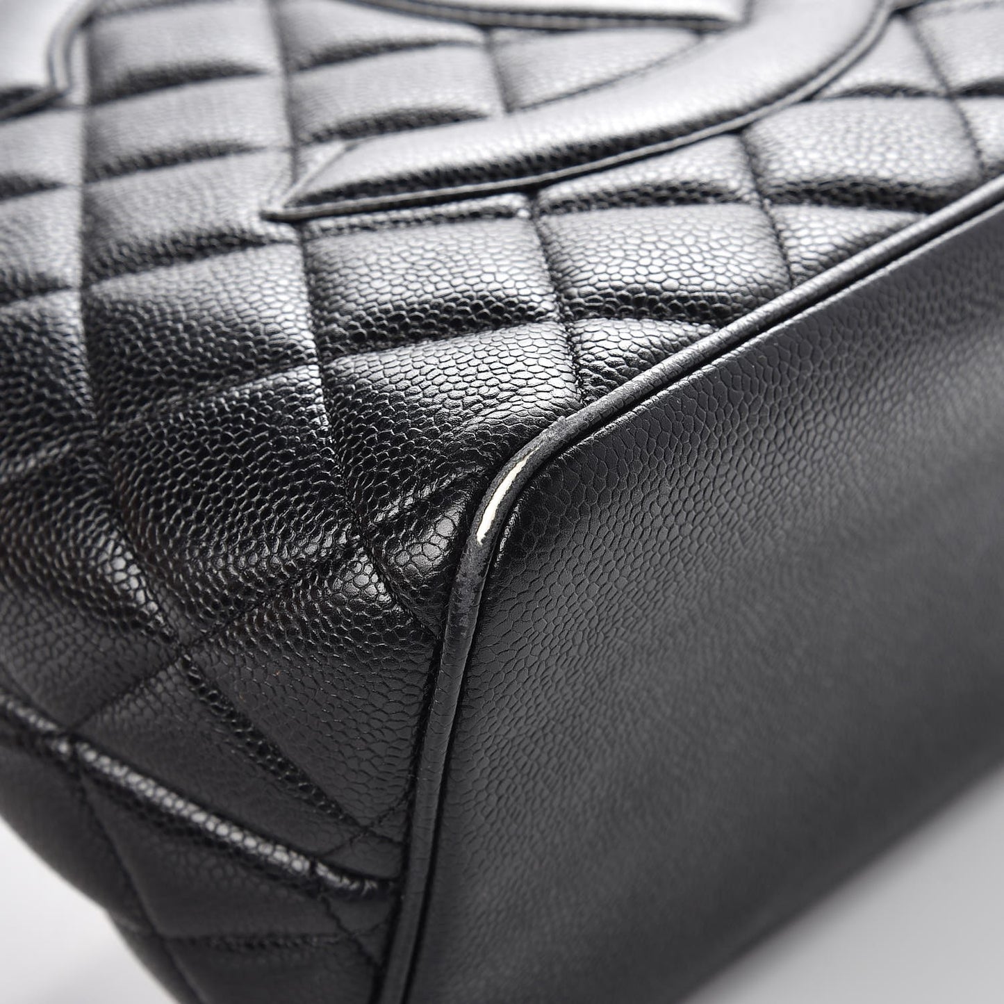 Caviar Quilted Medallion Tote Black