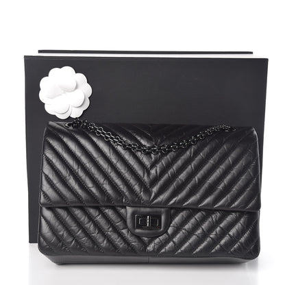 Chanel Aged Calfskin Chevron Quilted 2.55 Reissue 226 So Black 8 of 10