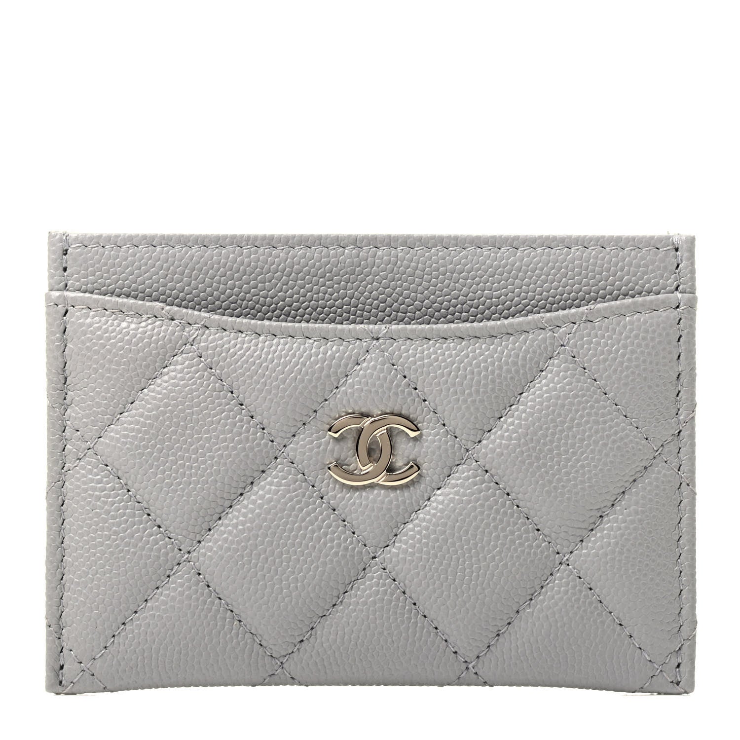Chanel Caviar Quilted Card Holder Grey 1 of 3